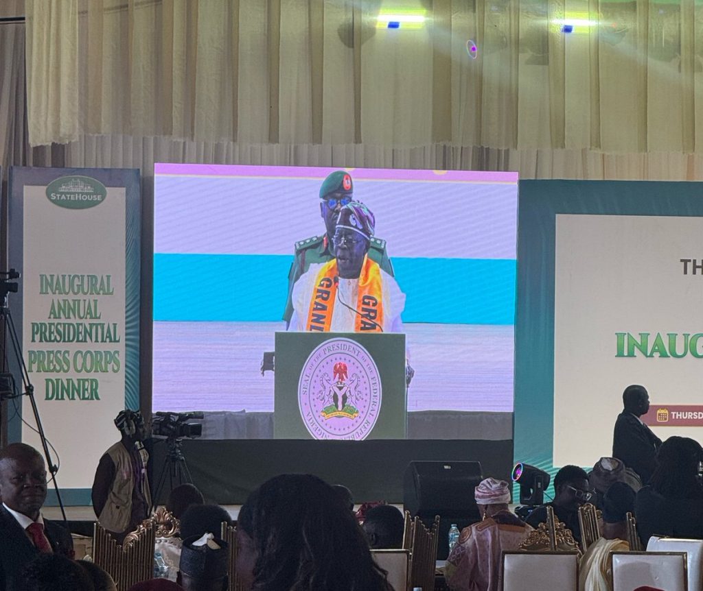 Tinubu at maiden presidential press corps dinner urges media to put Nigeria first