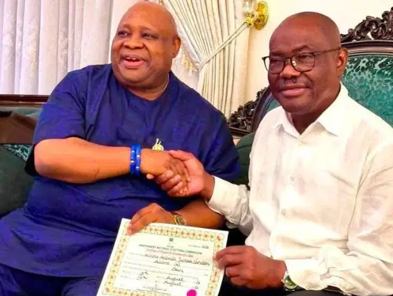 Governor Adeleke visits Wike after meeting with Tinubu in Aso Rock